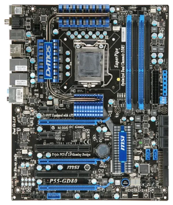 Ремонт материнских плат  MSI P55-GD80 в Краснодаре