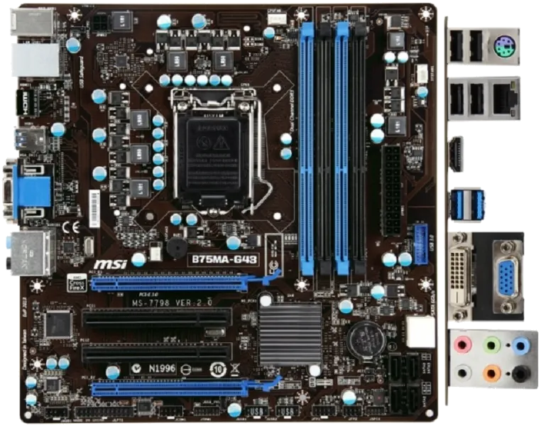 Ремонт материнских плат  MSI B75MA-G43 в Краснодаре